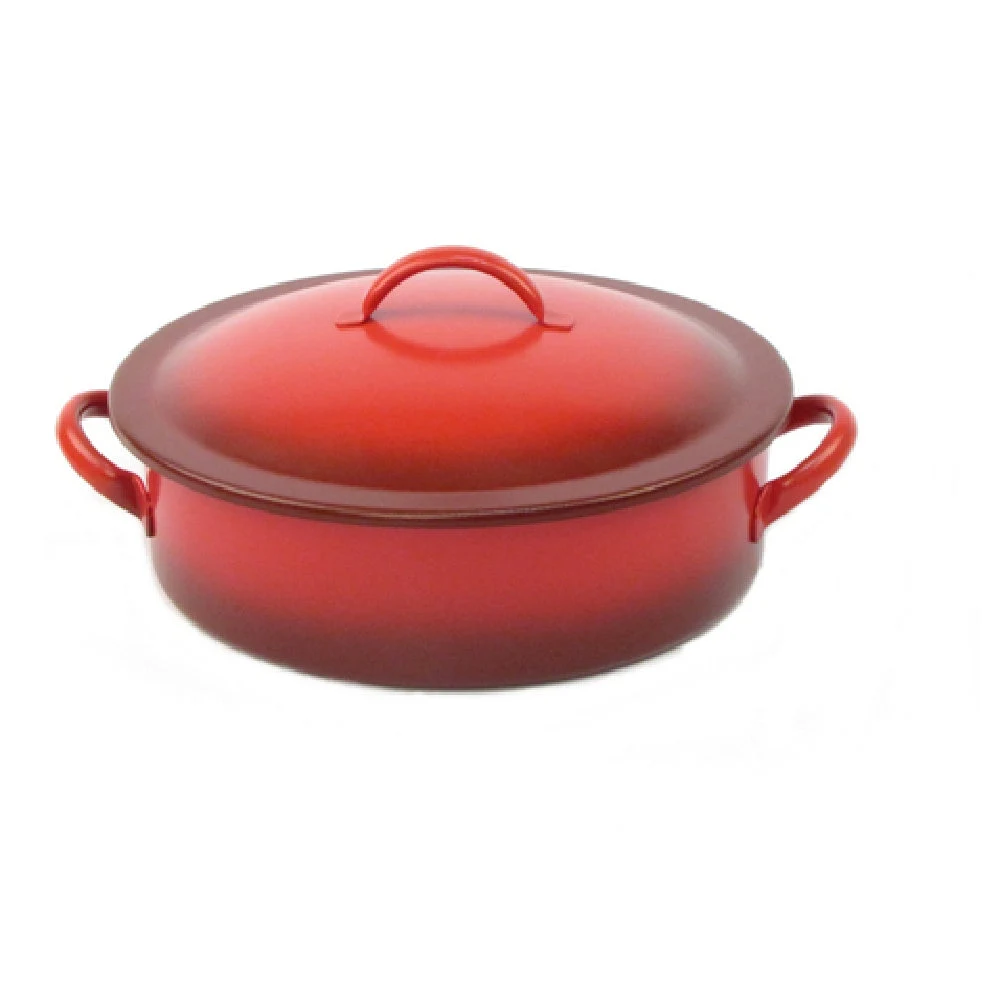 Steelite DW04CWG8RD2 4.0 Quarts Round Chafer Induction Ready Red Stainless Steel