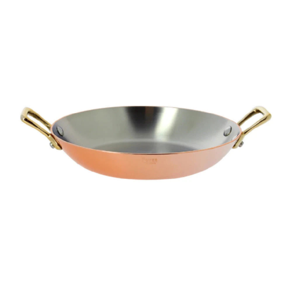 JB Prince RB343 24 9.4 Inch Round Cookware Cover with Copper Dish Brass Handle