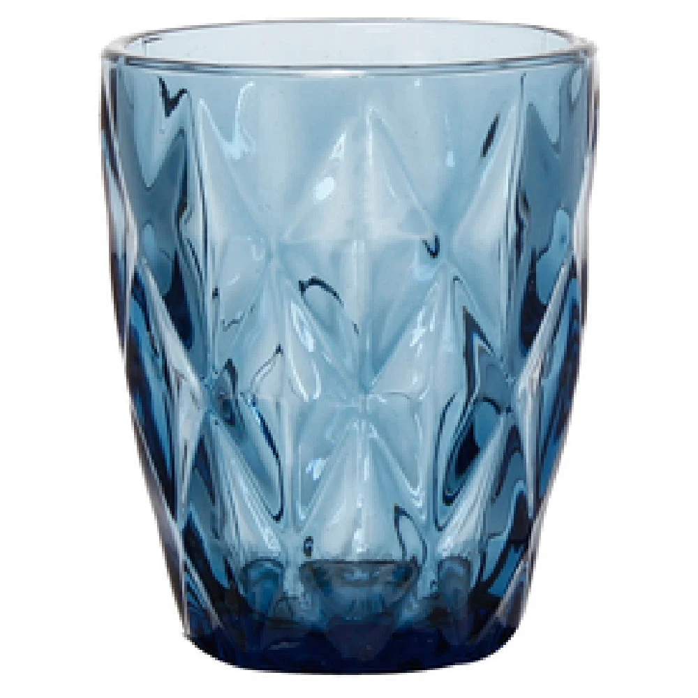 Hospitality Brands FG-876010-016 10 Oz Glass Textured Old Fashioned Tumbler Blue