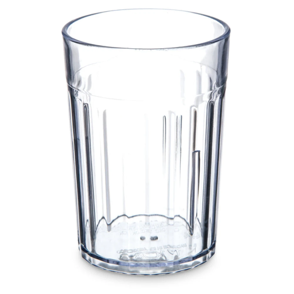 Carlisle 110807 8 Oz Fluted Tumbler Plastic Clear Dishwasher Safe and Recyclable