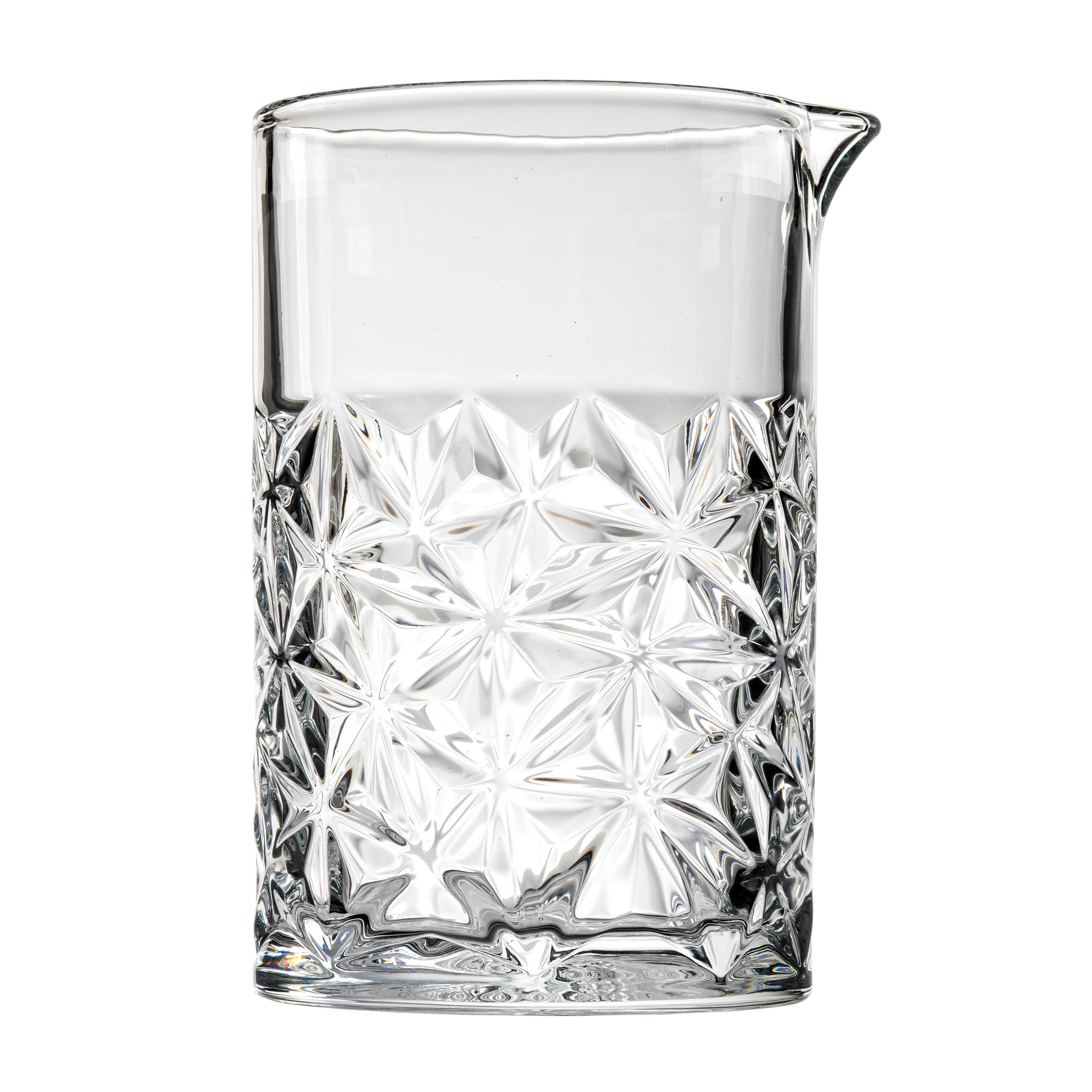 Tablecraft 11699 20 Oz Clear Glass Mixing Glass with Starburst Design