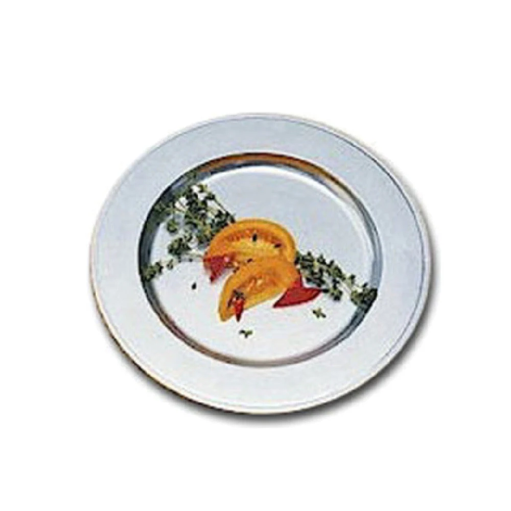 Bon Chef 1023BLK 13 Inch Rimmed Charger Plate Aluminum Sandstone Black