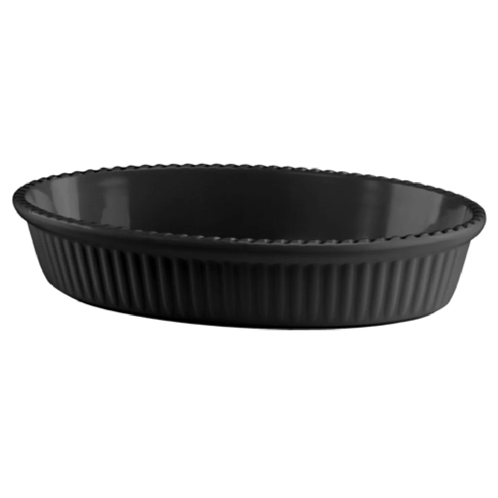 BauscherHepp M-28 3-1/4 Quart Melamine Delicase Tray Oval Fluted Black