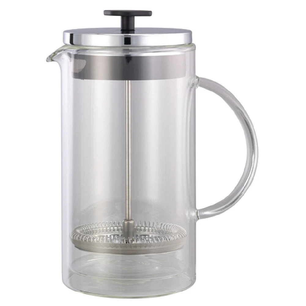 Service Ideas T899SR 4-1/2 Inch French Coffee Press with Glass Liner and Chrome