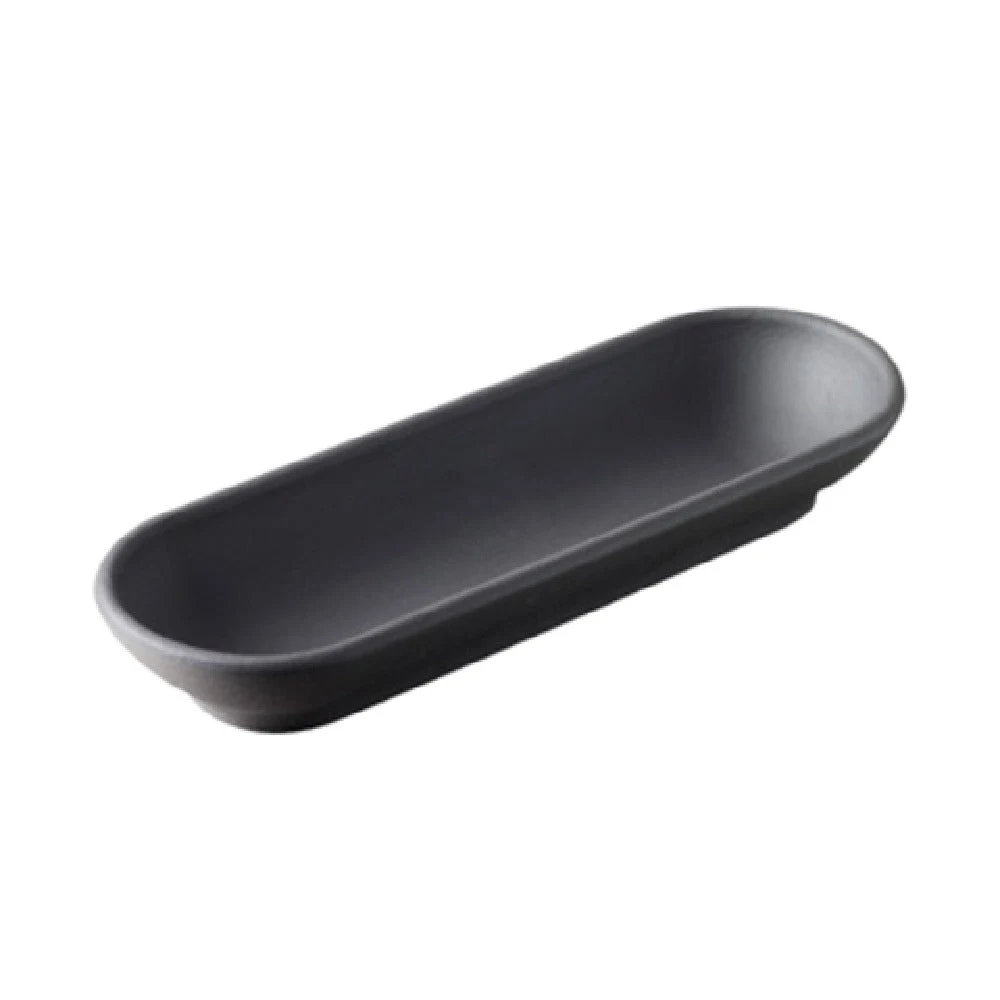 Revol 645768 6 Inch Oblong Macaron Serving Tray with Matte Slate Finish
