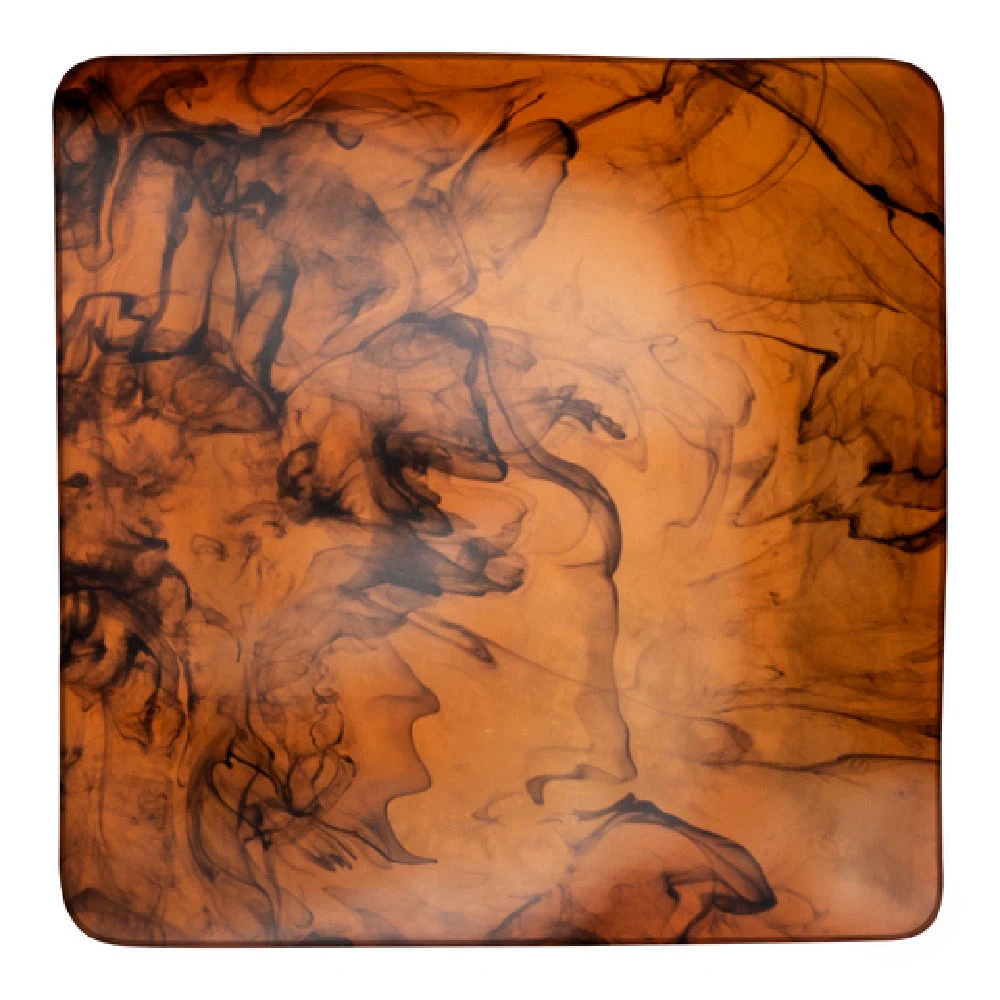 Steelite KMK2800TOR 12 Inch Square Tray Tortoise Resin Serving Display