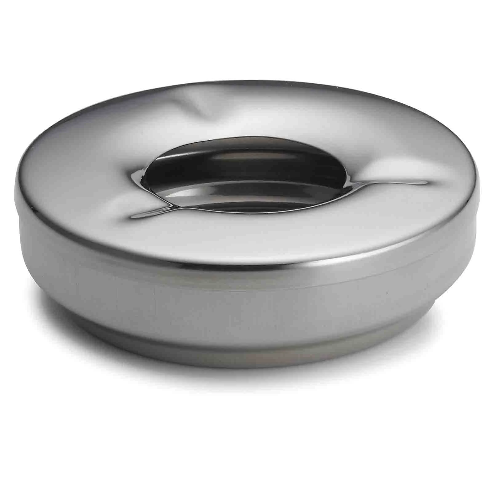 Tablecraft WPA5SS 4-1/2 Inch Ashtray Round 2-Piece Windproof Stainless Steel with Dishwasher Safe