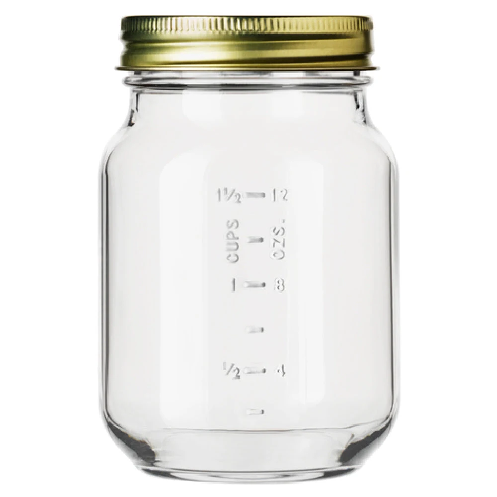 Libbey 92455 16 Oz Mason Jar with Capacity Lines Clear Plastic