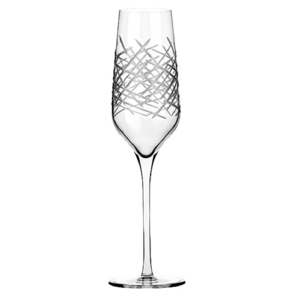 Libbey 9332/69477 8 Oz Crosshatch Flute Glass Stem Dishwasher Safe Glassware