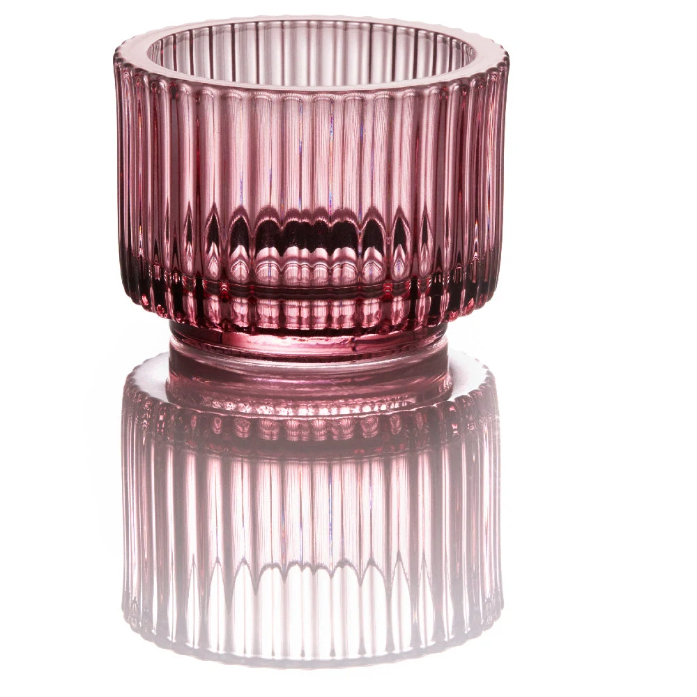 BauscherHepp 53.0060.0208 Glass Round Candle Lamp holder Rose 2.8 Inch