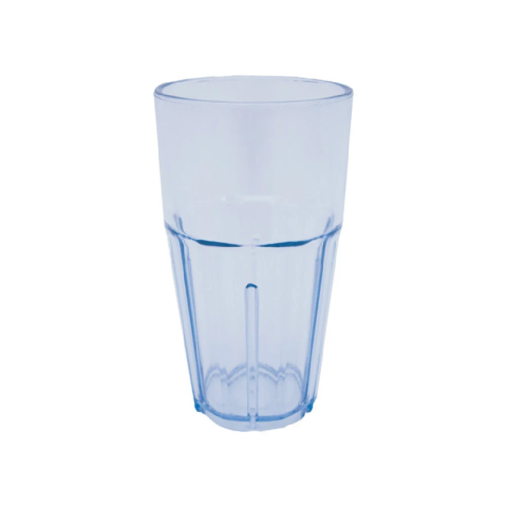 CAC China TMLH-16 16 Oz Tropical Tumbler Plastic Blue Tint Dishwasher Safe Stackable