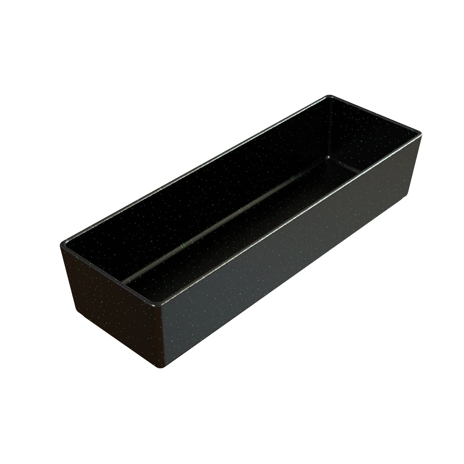 Tablecraft CW4020BKGS 2-3/8 Quart Cold Holding Rectangular Bowl Cast Aluminum Black