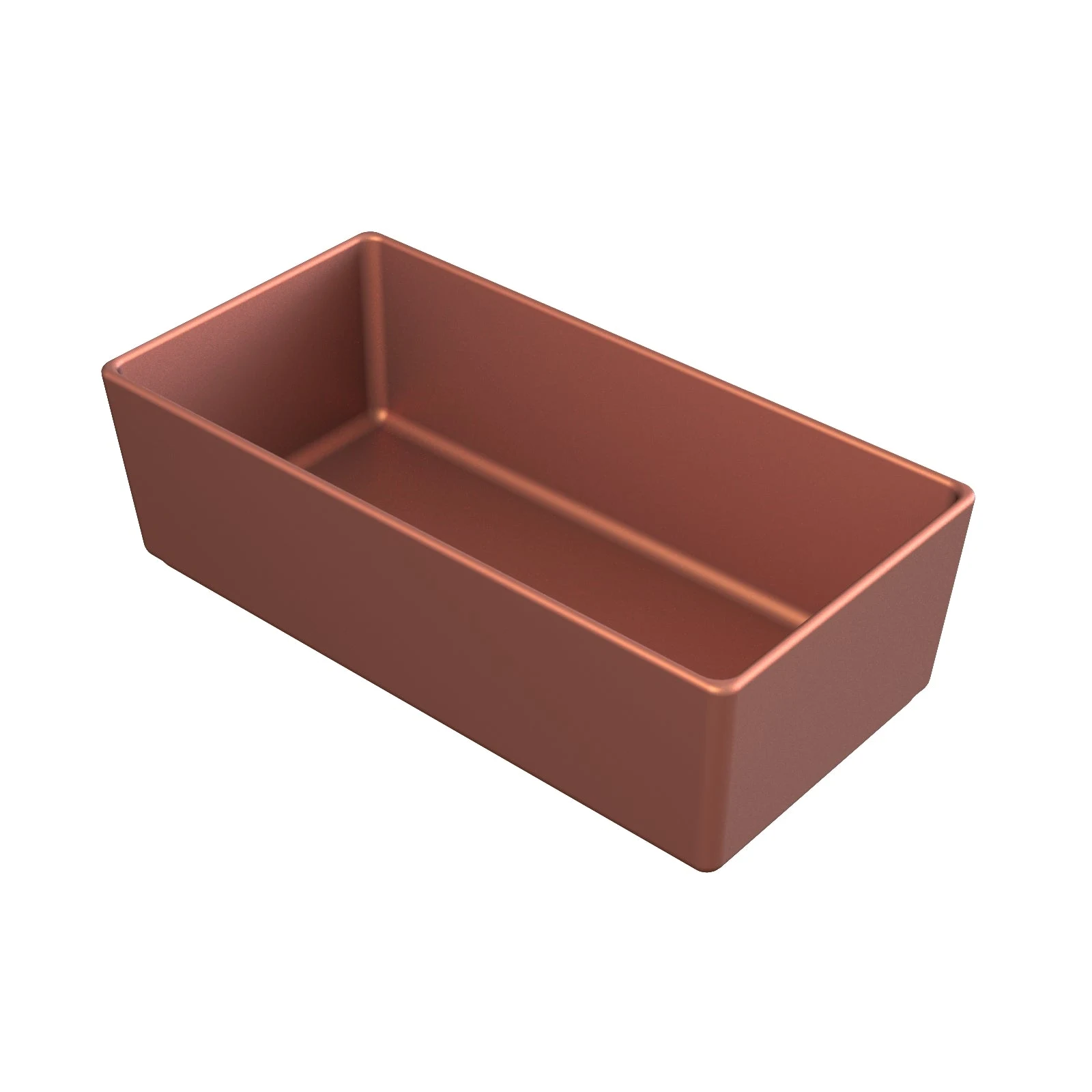 Tablecraft CW4026CP 2 Qt Rectangular Cold Holding Bowl Aluminum Copper Finish