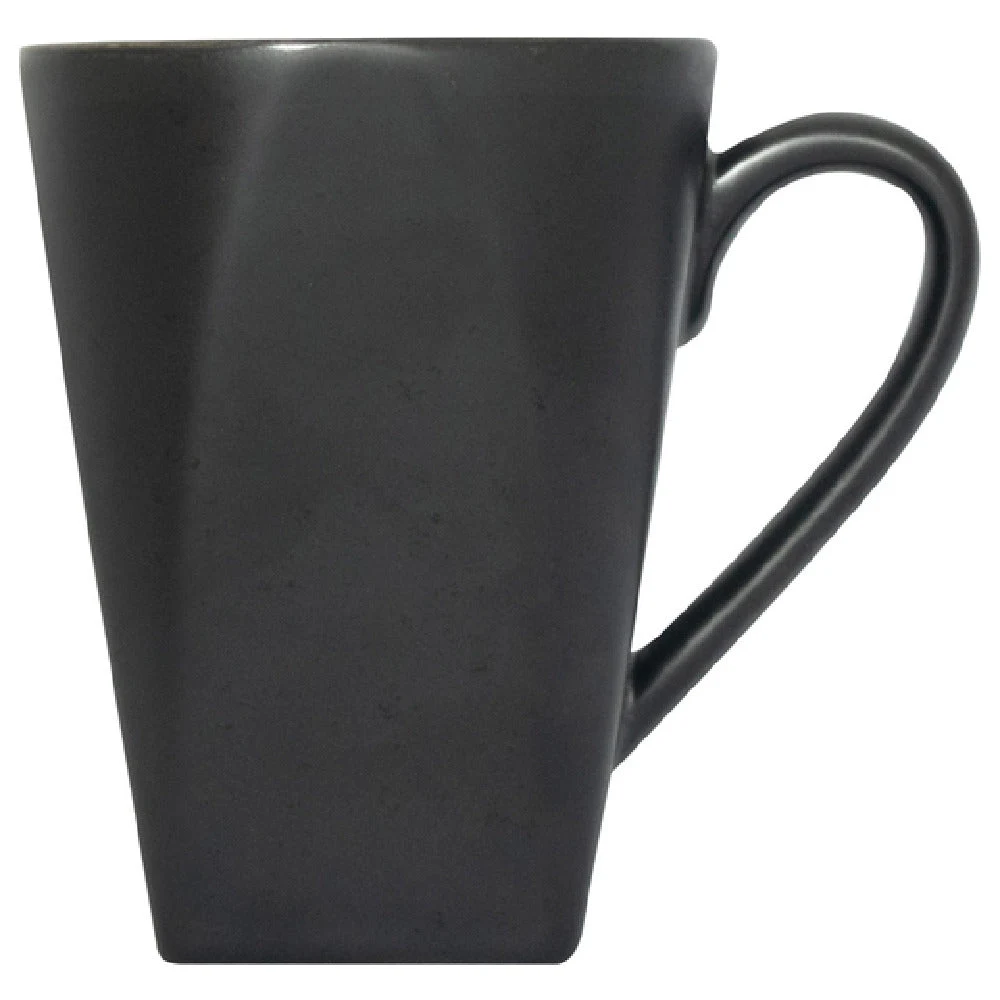 International Tableware AL-38-CS 9 Oz Mug with Round Handle in Carbon Black Reactive Glaze