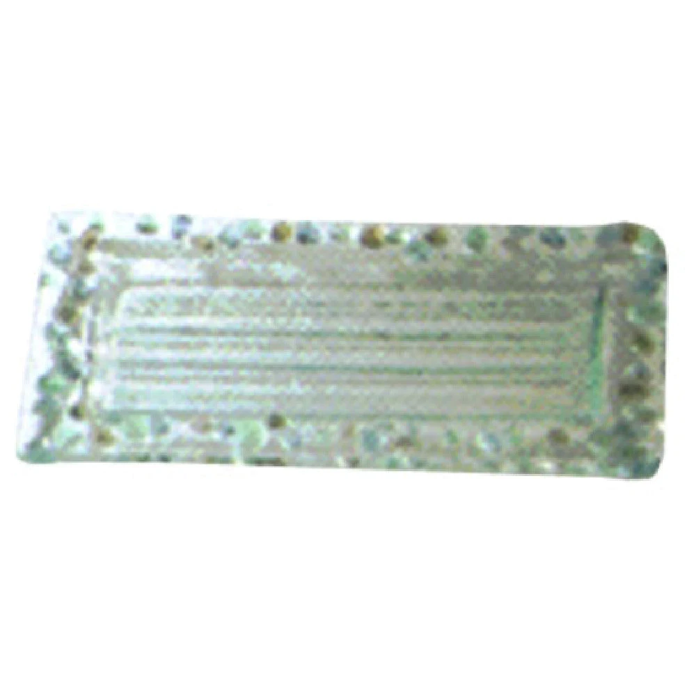 Bon Chef 100505 6 Inch Glass Rectangular Tip Tray with Pebbles Design