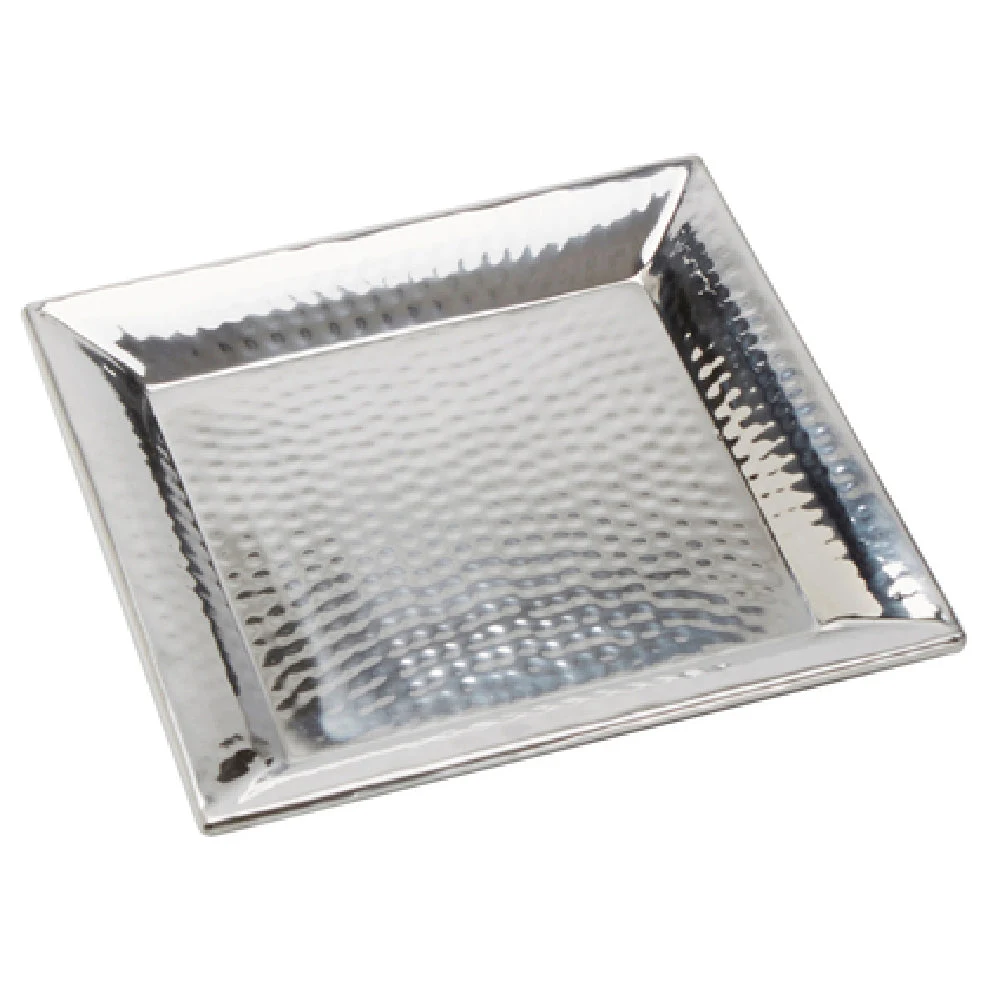 American Metalcraft HMSQ12 12 Inch Square Hammered Serving Tray Stainless Steel