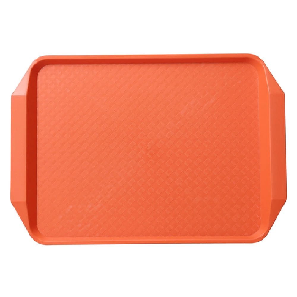 Yanco FT-803OR 17 Inch Rectangular Serving Tray with Handle Melamine Orange
