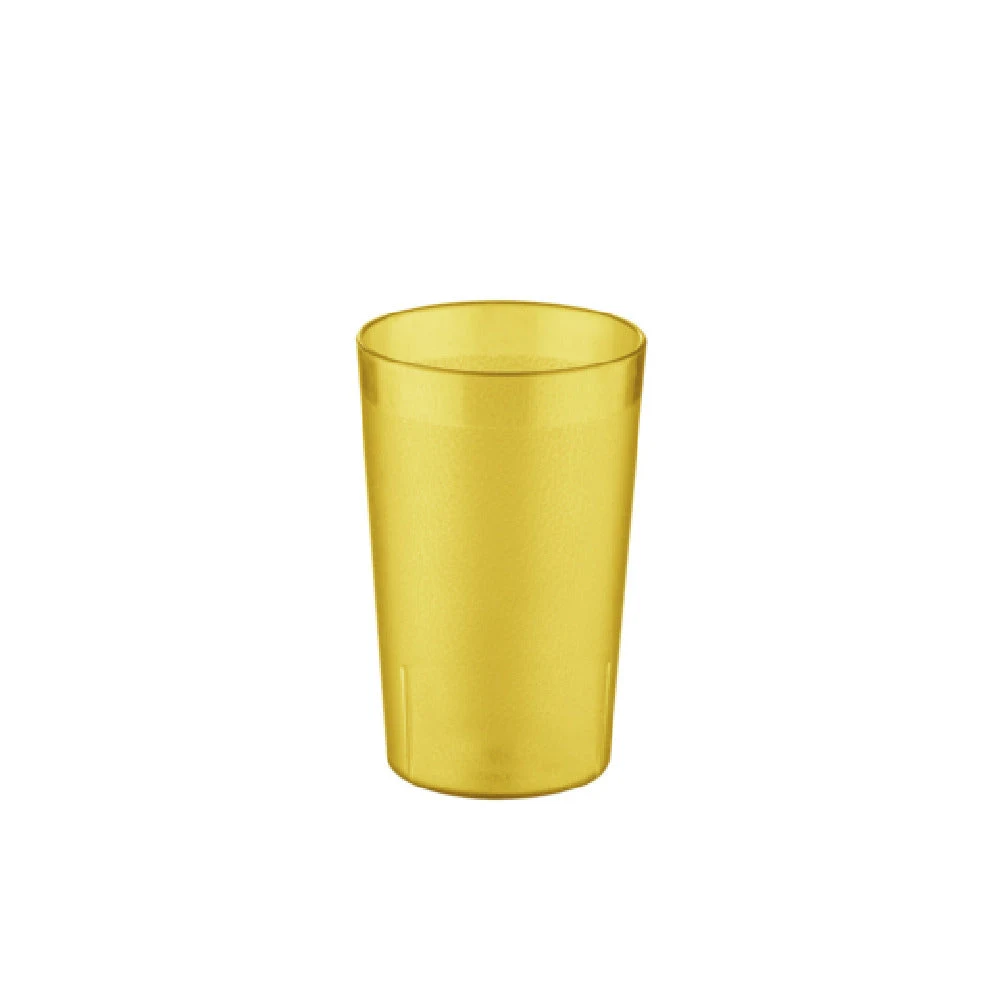 CAC China BVPT-10AM 10 Oz Amber Pebbled SAN Plastic Stackable Tumbler
