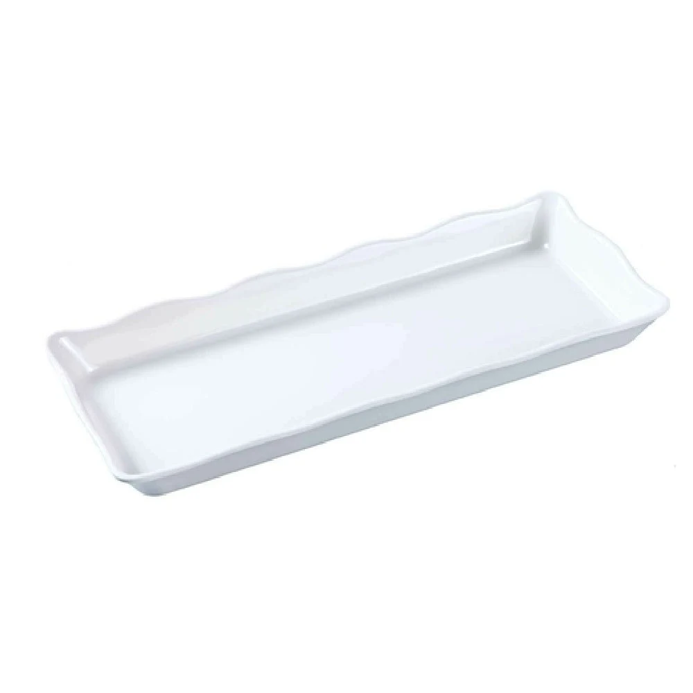 Yanco DC-6014W 14 Inch Serving Tray Scalloped Edge Melamine White 6 Packs