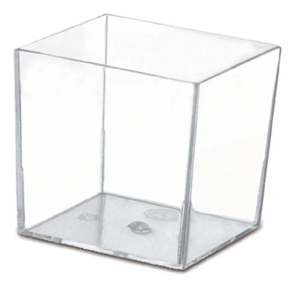 JB Prince R874 2 2 Oz Disposable Mini Glass Square Plastic Transparent 400 Packs