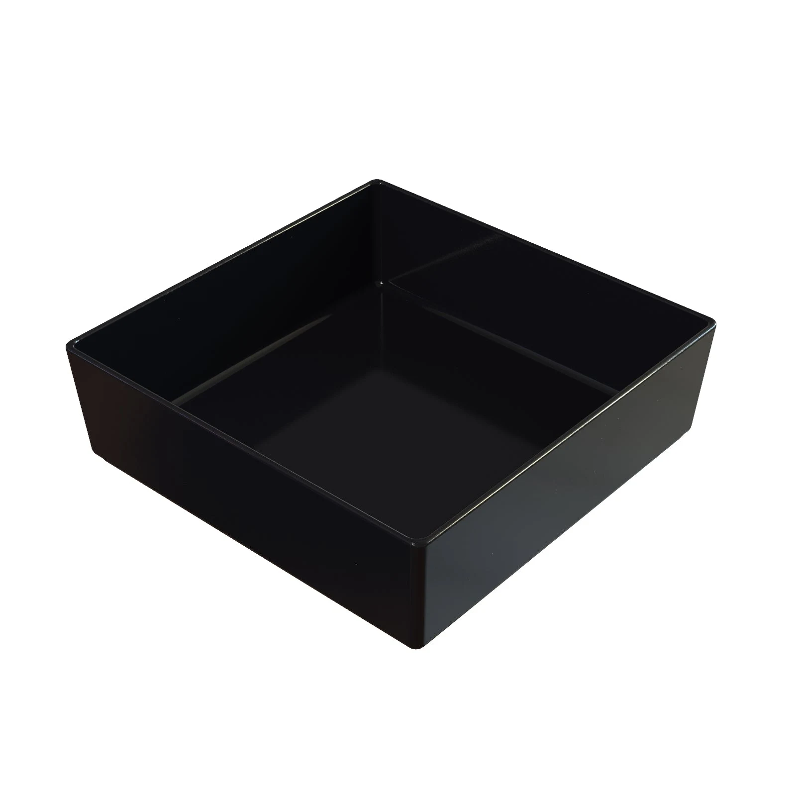 Tablecraft CW4004BK 4 Qt Bowl Square Cold Holding Dishwasher Safe Duracoat Aluminum Black