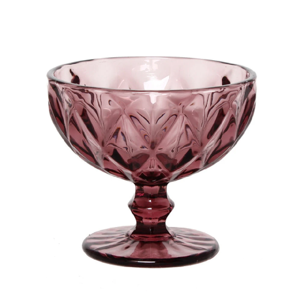 Hospitality Brands FG879101-016 10 Oz Dessert Glass Violet Textured