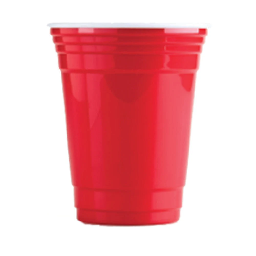 GET Enterprises SC-16-SET-R 16 Oz. Reusable Tumbler Set Red Polypropylene with Lid and Straw