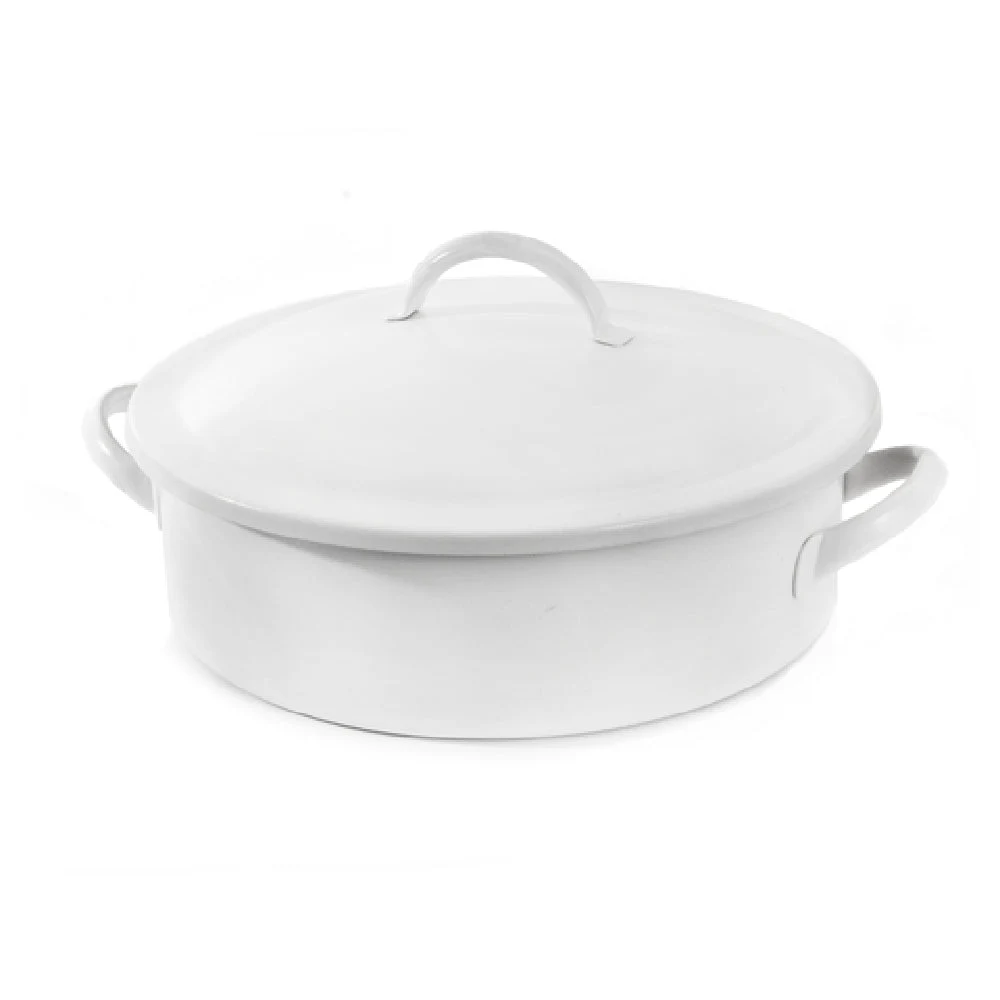 Steelite DW04CWG8WT 4.0 Quart Round Chafer with Lift-off Cover Stainless Steel White