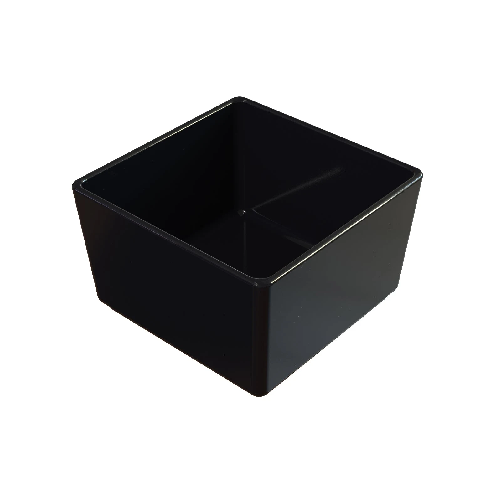 Tablecraft CW4024BK 1 Quart Square Bowl Cold Holding Black Aluminum