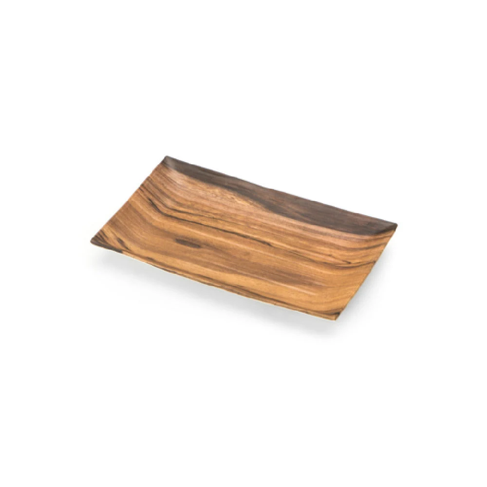 Steelite DFTRC106AC 9-3/4 Inch Rectangular Tray Melamine Acacia Timbered