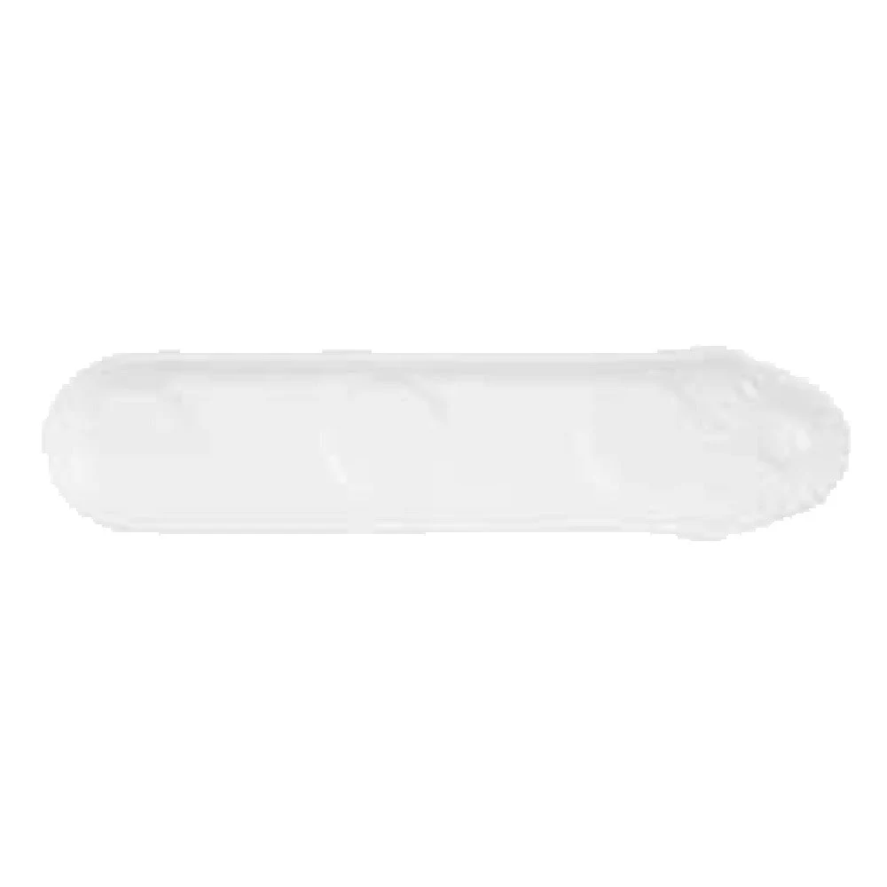 Vertex China AV-LT3 8-7/8 Inch Lotus Tray Glossy White Rolled Edge