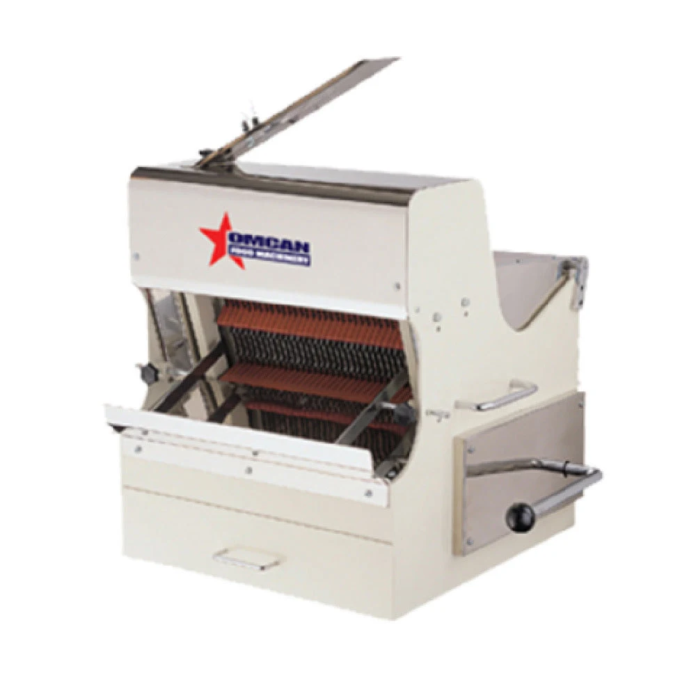 Omcan 21122 30 Inch 15 Inch Max Loaf Bread Slicer Countertop Automatic