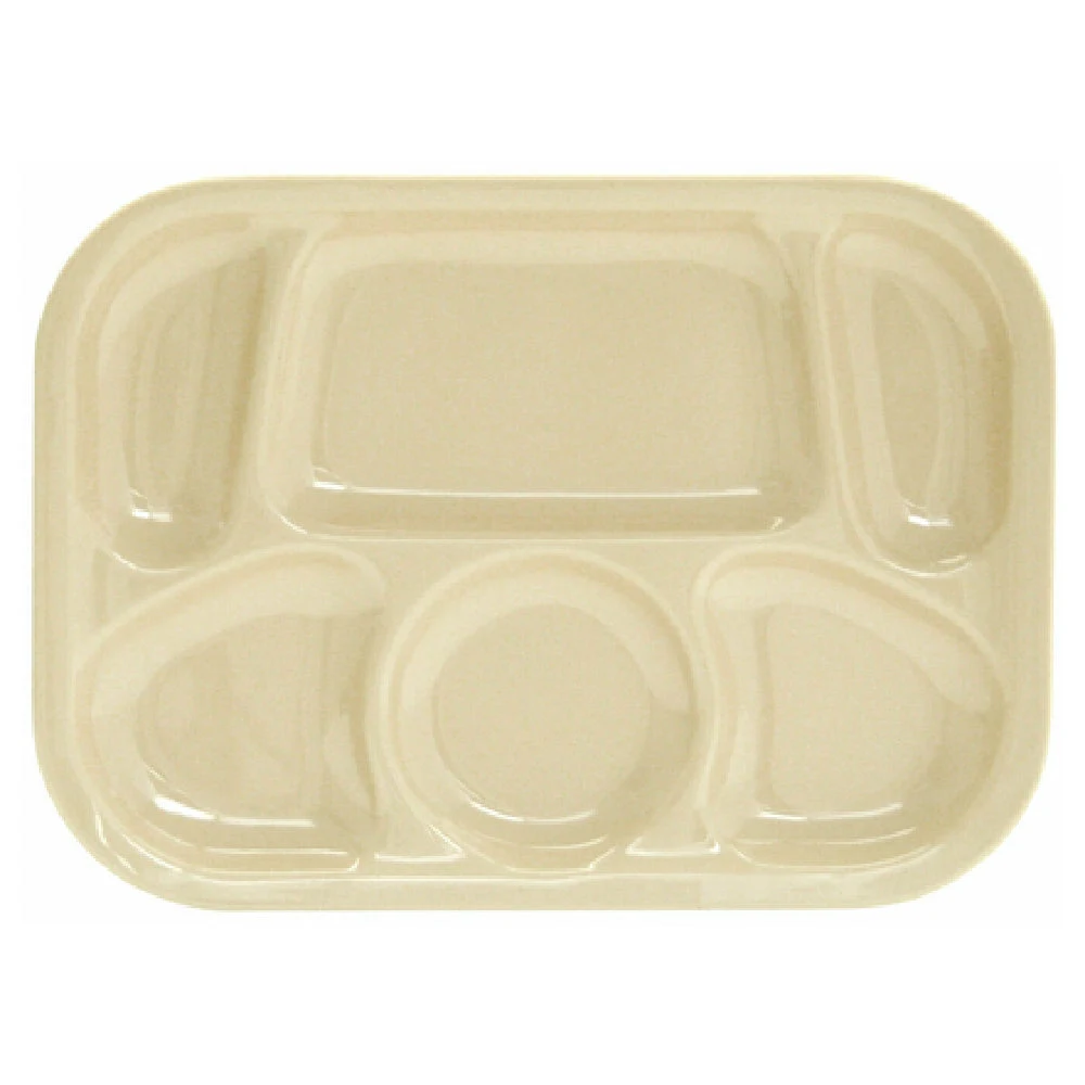 Thunder Group ML803T 13 Inch Compartment Tray Melamine Tan with 6 Sections