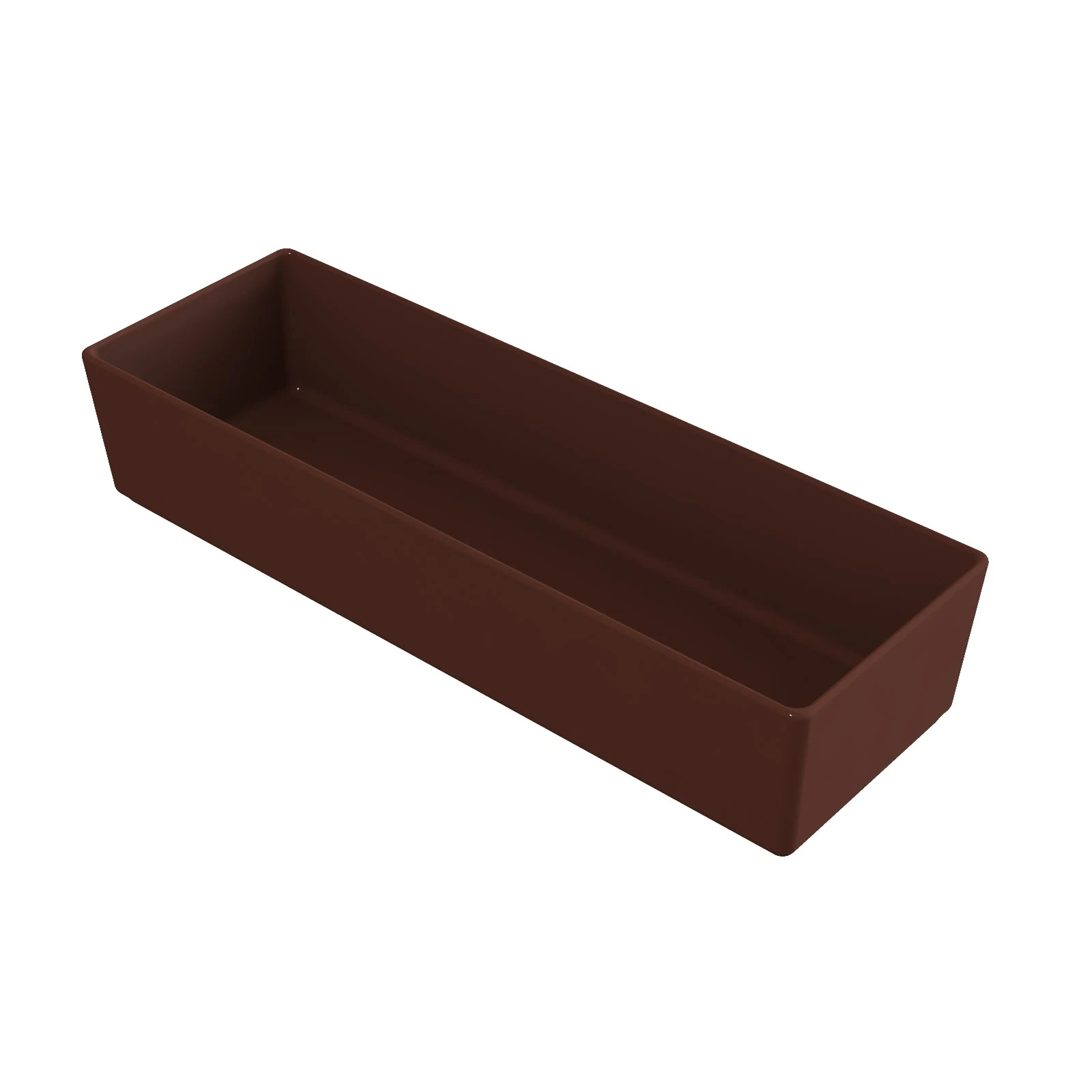 Tablecraft CW4008BR 3-1/4 Qt Brown Rectangular Cold Holding Bowl Aluminum