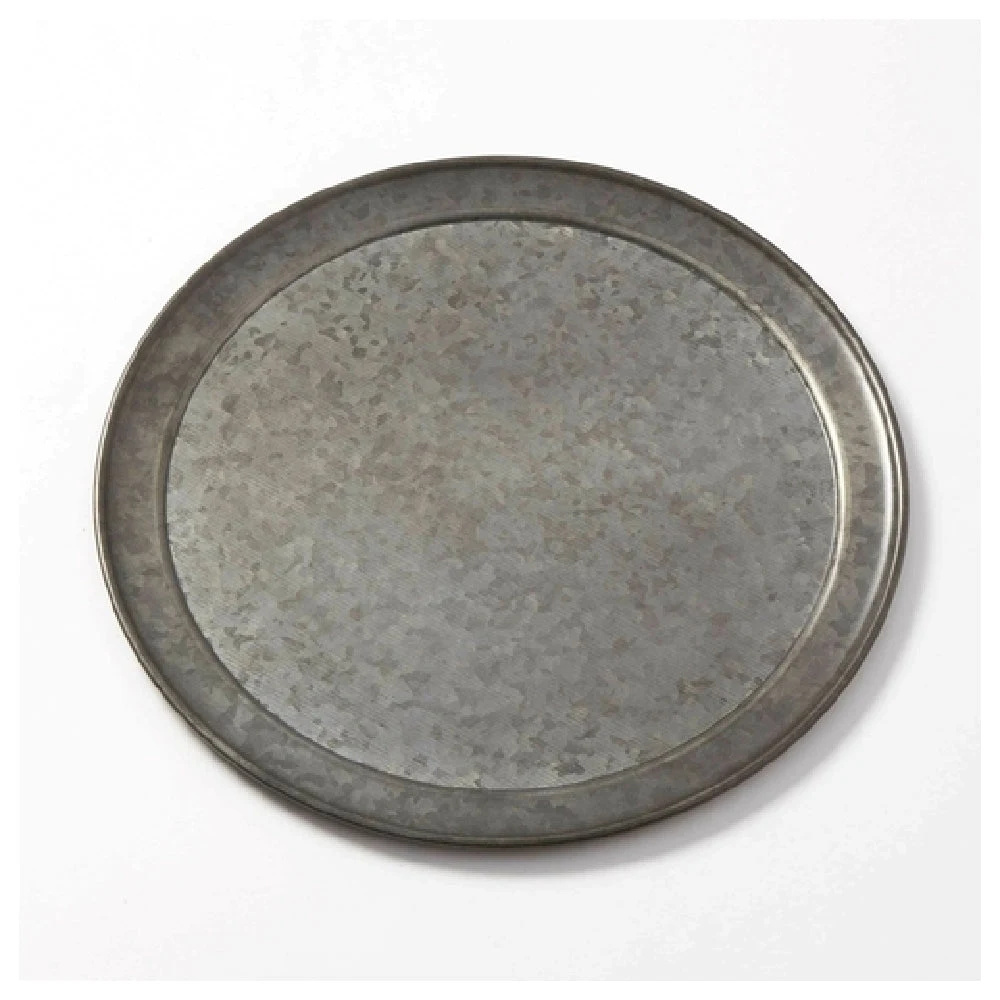 American Metalcraft GTP10 10 Inch Diameter Round Serving Tray Galvanized Onyx Finish