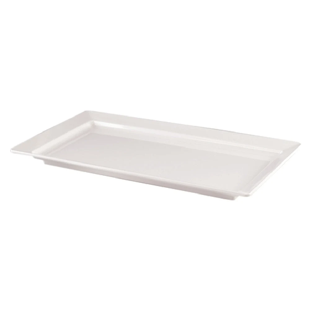 BauscherHepp M-70 14 Inch White Melamine Rectangular Serving Tray with Chip and Stain Resistance