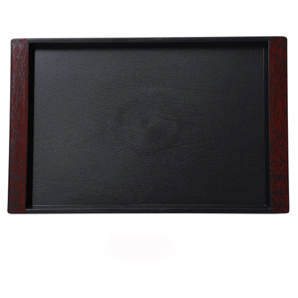 Yanco FT-18 17 Inch Serving Tray with Color Handle Dishwasher Safe Melamine Black
