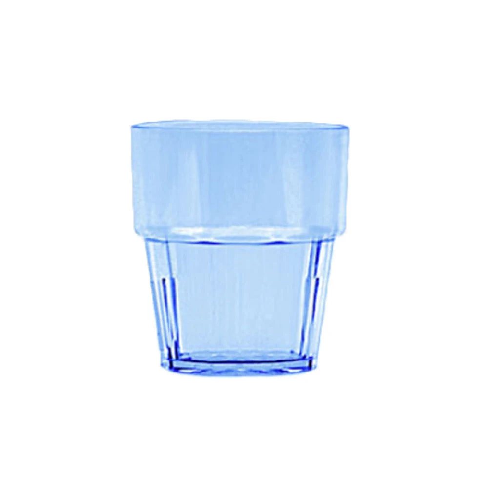 Thunder Group PLPCTB108BL 8 Oz Break Resistant Rocks Glass Blue Polycarbonate with Starburst Base