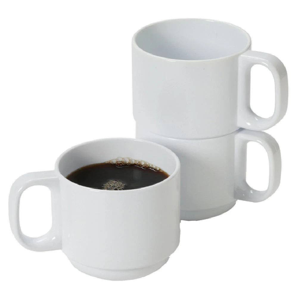 GET Enterprises TM-1408-W 8 Oz Mug Stackable White Tritan Plastic 2 Dozen Packs
