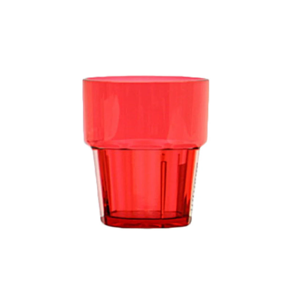 Thunder Group PLPCTB108RD 8 Oz Break-resistant Rocks Glass Red Polycarbonate