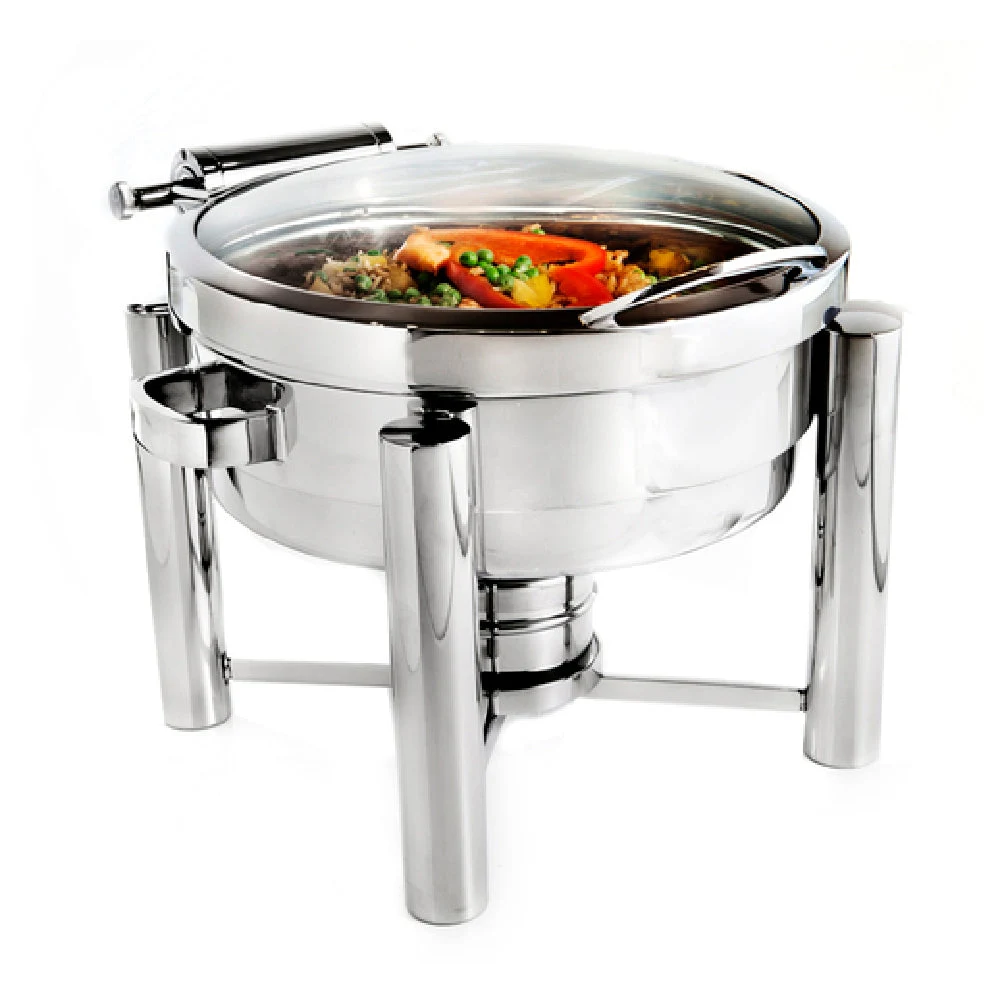 Steelite DW04WH7SS 4.0 Quart Canned Heat Chafer Stainless Steel with Hinged Cover