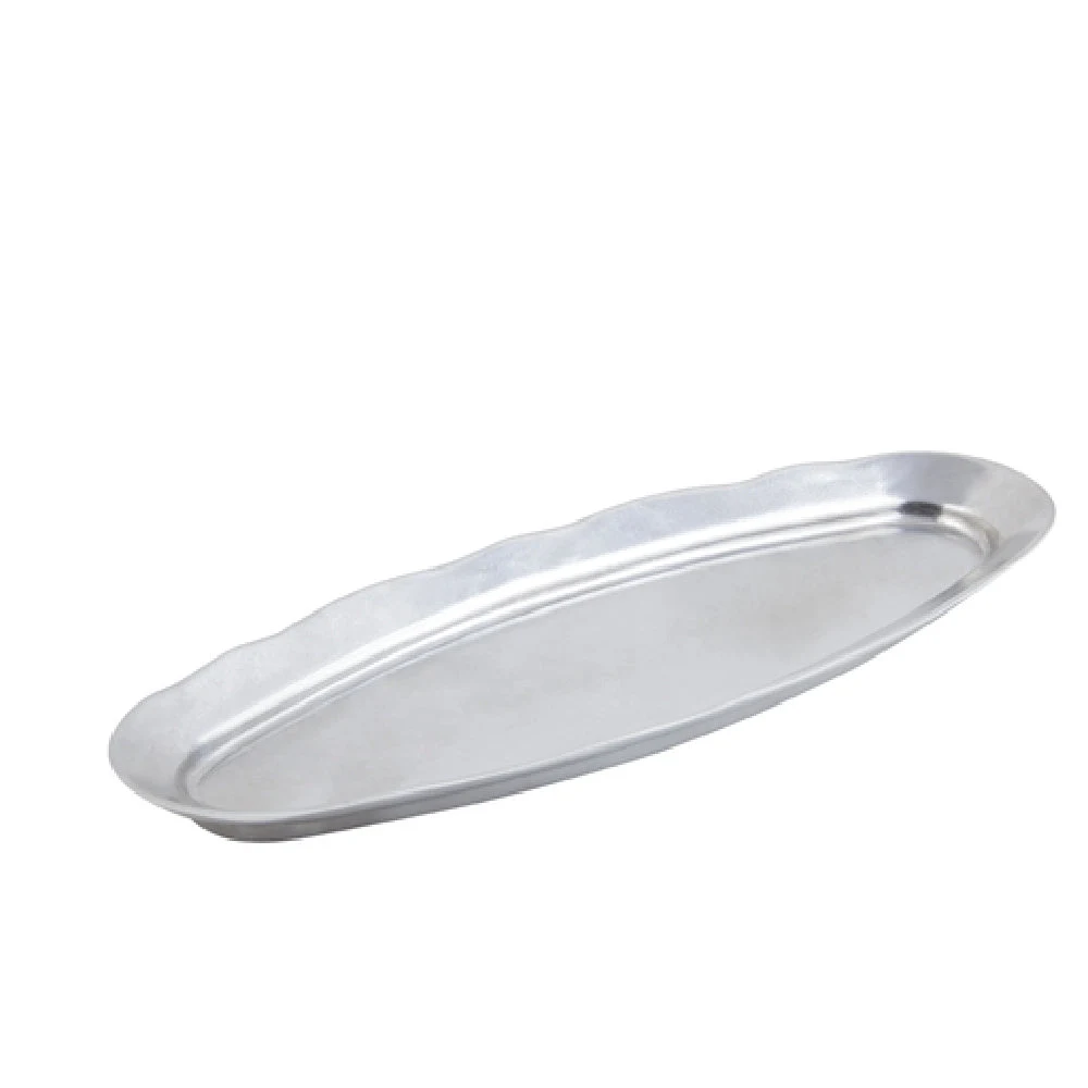 Bon Chef 2025 8-3/4 Inch Aluminum Serving Platter with Pewter-Glo Finish