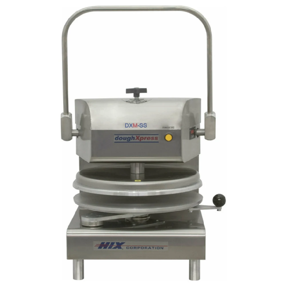 DoughXpress DXM-SS-120 18 Inch Diameter Heated Upper Platen Manual Pizza Dough Press Stainless Steel