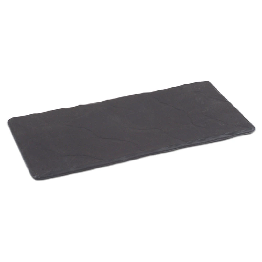 JB Prince R838 9-3/4 Inch Rectangular Slate Tray Non Porous Porcelain Black
