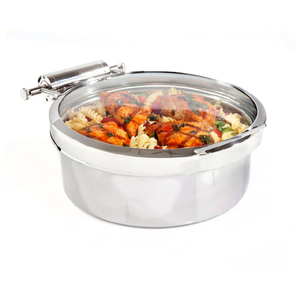 Steelite DW04WGH7SS 4.0 Quart Induction Chafer Full Glass Lid Stainless Steel