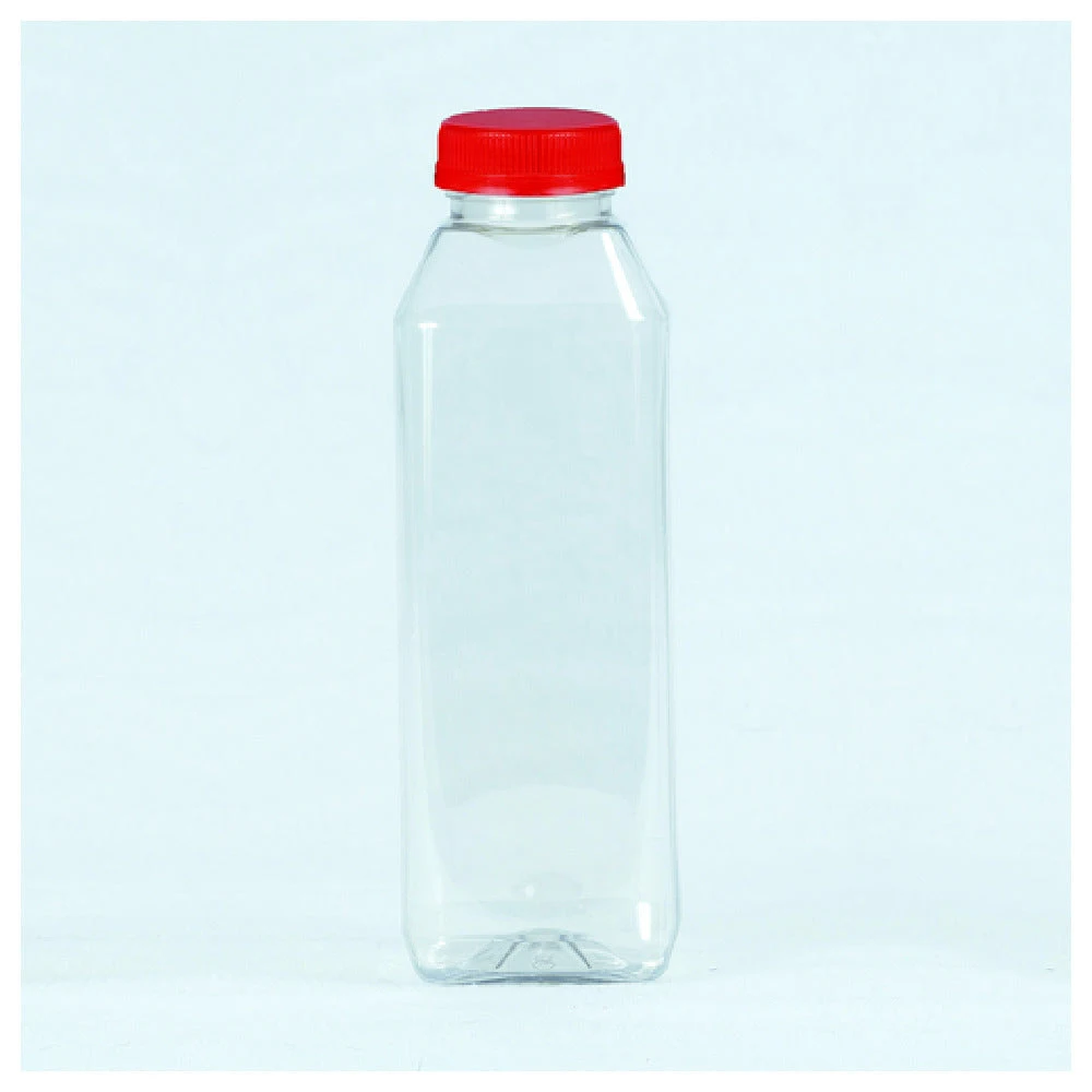 Buccaneer Container Corp 30860160301 16 Oz Juice Bottles Clear PET Red Lids
