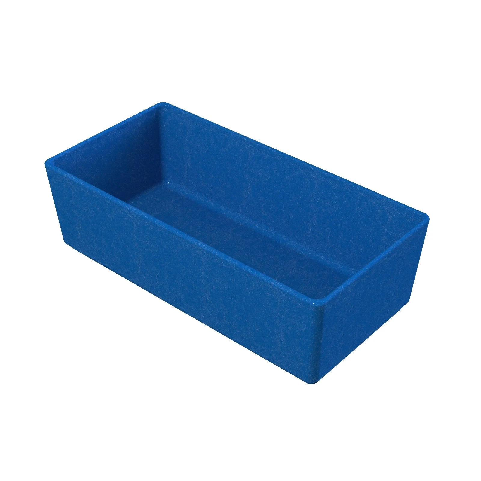 Tablecraft CW4026BS 2 Qt Rectangular Cold Holding Bowl Aluminum Blue Speckle