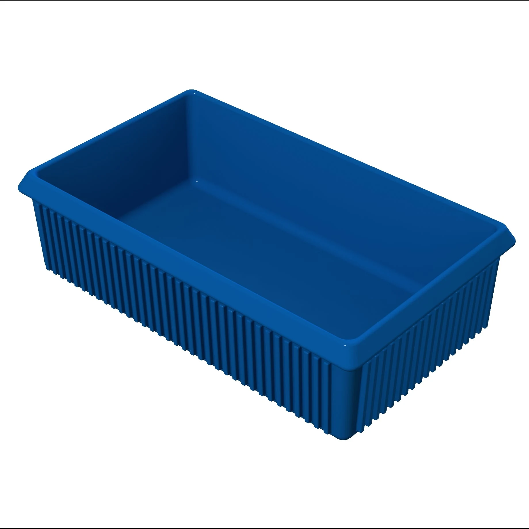 Tablecraft CW1510CBL 2-1/4 Quart Server Bowl Rectangle Cold Holding Aluminum Cobalt Blue