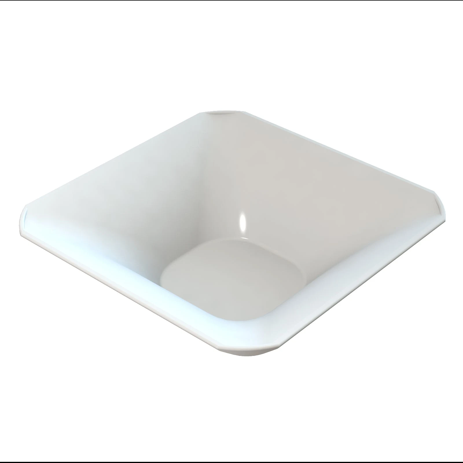 Tablecraft CW3510W 4 Quart Square Bowl Cold Holding Metal Aluminum White