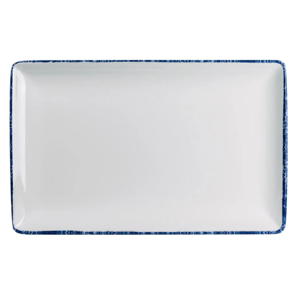 Steelite 7068MM300 12 Inch Blue Dapple Rectangle Tray Melamine for Serving